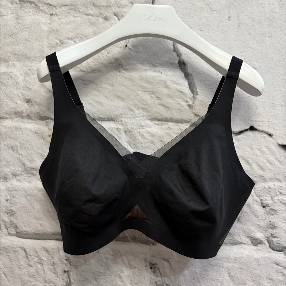 Honeylove CrossOver V-Neck Seamless Black Wireless Bra Sexy Lift Support Mesh - Picture 9 of 13